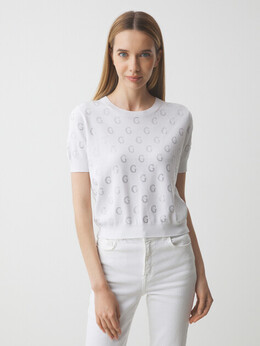 Guess: Белый свитер 