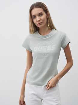 Guess: Зелёная футболка 