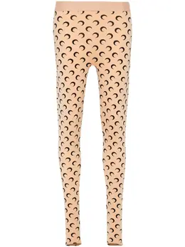 Marine Serre: Бежевые легинсы  Moon
