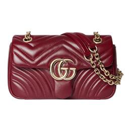 Gucci Маленькая кожаная сумка через плечо GG Marmont для женщин красная 837280-aae38-6207