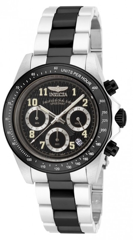 Invicta Speedway Chronograph Black Dial Two-tone Mens Watch 17031