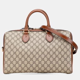 Gucci Beige Brown Medium GG Supreme Satchel 1244626
