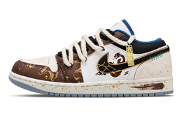 Jordan Баскетбольные кроссовки Air 1 Vintage, низкие, мужские, коричневые/черные/золотые fn5214-141(team864-腾蛇乘福) | brown black gold