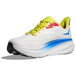 Hoka One One Классические кроссовки Clifton 9 Blanc De Blanc Virtual Blue в бело-сине-черно-желто-красной гамме, цвет White/Blue/Black/Yellow/Red 1127895-bvr | white/blue/black/yellow/red
