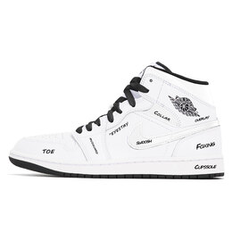 Air 1 Износостойкие Противоскользящие Мид-Топ Винтажные Баскетбольные Кроссовки Мужские Белый Черный Jordan dq8426-132(team210-白日梦想家) | white black