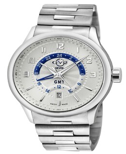 Мужские часы Giromondo швейцарские кварцевые серебристого цвета с браслетом из нержавеющей стали 42 мм Gevril 14603817 | silver-tone