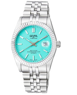 Мужские часы West Village Swiss автоматические серебристого цвета с браслетом из нержавеющей стали, 40 мм Gevril 15240684 | silver