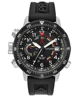 Мужские часы Eco-Drive Promaster Altichron с черным каучуковым ремешком, 46 мм Citizen 4873357 | black