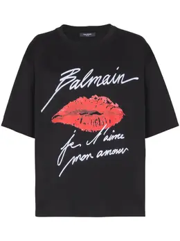 Balmain: Футболка с принтом 