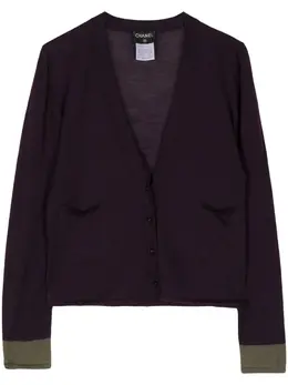 CHANEL Pre-Owned: Фиолетовый кардиган 