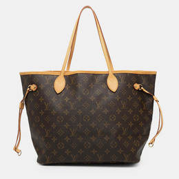 Louis Vuitton: Коричневая сумка-шоппер  Neverfull MM