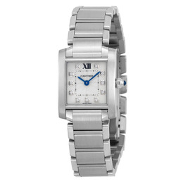 Cartier Tank Francaise WE110006, Silver Dial Stainless Steel Ladies Watch