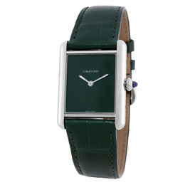 Cartier Tank Must Large Model Quartz Green Dial Watch WSTA0115