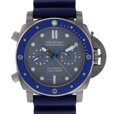 Pre-owned Panerai Submersible Chrono Guillaume Nery Edition Chronograph PAM00982 PAM 00982 (blue, arb3814)
