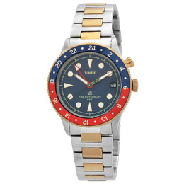 Timex Waterbury GMT Quartz Blue Dial Mens Watch TW2U90600VQ