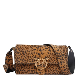 Pinko Leopard Suede Slouchy Bag 106243a32am35q