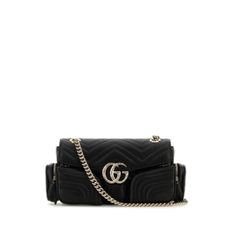 Gucci Black Leather Small Gg Marmont Shoulder Bag 795228aadpj_1000