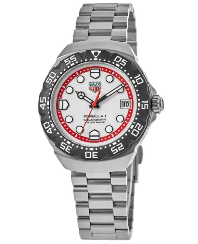 Tag Heuer Formula 1 Solargraph White Dial Stainless Steel Men's Watch WBY1111.BA0042 (white, arb20168)