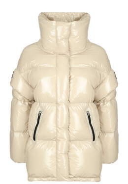 HERNO: Бежевый пуховик 