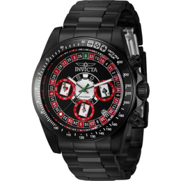 Invicta Speedway Roulette Casino Chronograph GMT Quartz Black Dial Mens Watch Model:44646