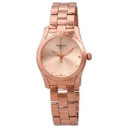 Tissot T-Wave Rose Diamond Dial Ladies Watch, Model: T112.210.33.456.00