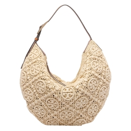 Tory Burch Raffia T Monogram Balloon Bag 169179254