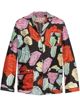 Marni: Рубашка с растительным принтом 