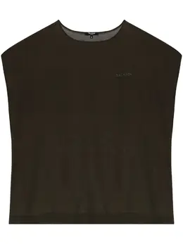 Balmain: Тёмная футболка 