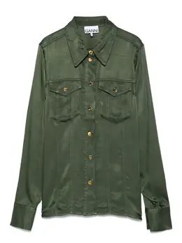 GANNI: Атласная рубашка 