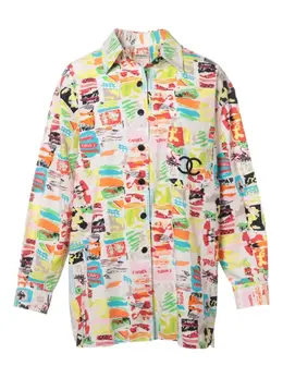 CHANEL Pre-Owned: Рубашка с абстрактным принтом 