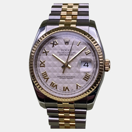 Rolex Datejust 116233 Automatic Pyramid Dial 18K Yellow Gold Stainless Steel Men's Wristwatch 36 mm 1245985