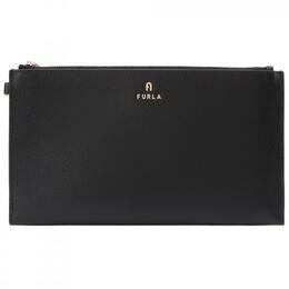 FURLA: Чёрный клатч 
