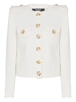 Balmain: Белая куртка 