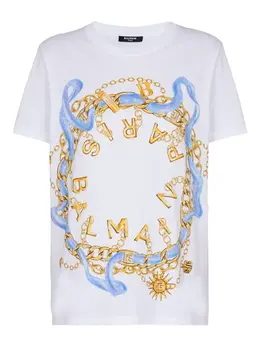 Balmain: Футболка с принтом 