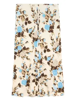 AMI Paris: Юбка с растительным принтом 