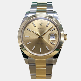 Rolex Datejust 126303 Automatic Champagne Dial Stainless Steel 18k Yellow Gold Men's Wristwatch 41 mm 1246384