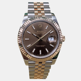 Rolex Datejust 126331 Automatic Brown Dial Stainless Steel 18k Rose Gold Men's Wristwatch 41 mm 1246385