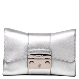 Furla: Серебристая сумка 