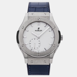 Pre-Owned Hublot Classic Fusion 545.NX.2210.LR White Manual Winding Titanium Men's Wristwatch 42 MM 1246842