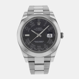 Rolex Datejust II 116300 Automatic Black Roman Dial Stainless Steel Men's Wristwatch 41mm 1246423