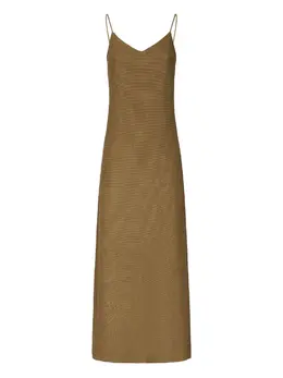 Max Mara: Платье с v-образным вырезом 