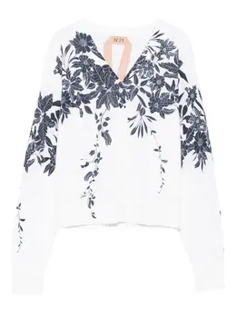 Nº21: Кардиган с растительным принтом 