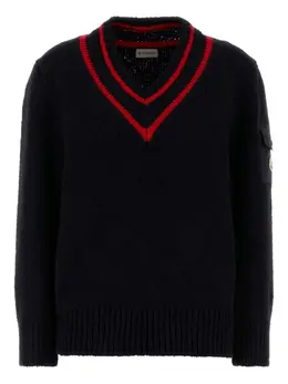 Moncler: Свитер с v-образным вырезом 