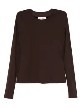 MM6 Maison Margiela: Коричневая футболка 