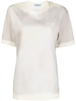 Prada: Топ с коротким рукавом 