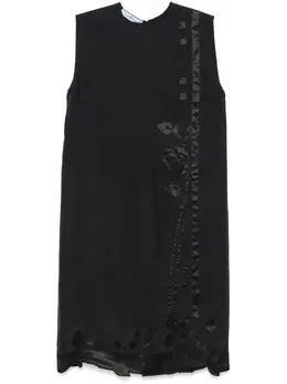 Prada: Платье с растительным принтом 