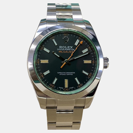 Rolex Milgauss 116400GV Automatic Black Dial Stainless Steel Men's Wristwatch 40mm 1247486