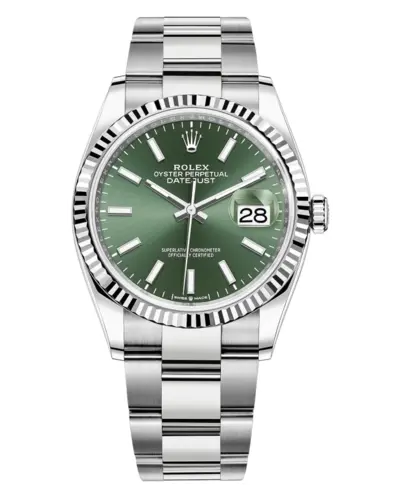 Rolex Datejust 36 Model M126234-0052 Women's Watch Steel White Gold Mint Green Dial (green, arb22961)