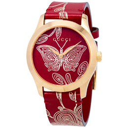 Gucci G-Timeless Red Dial Red Leather Watch ya1264054