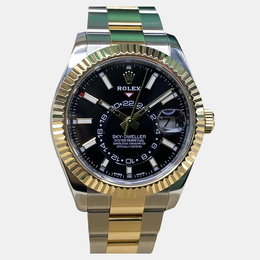 Rolex Sky-Dweller 326933 Automatic Black Dial Stainless Steel Yellow Gold Men's Wristwatch 42mm 1247524